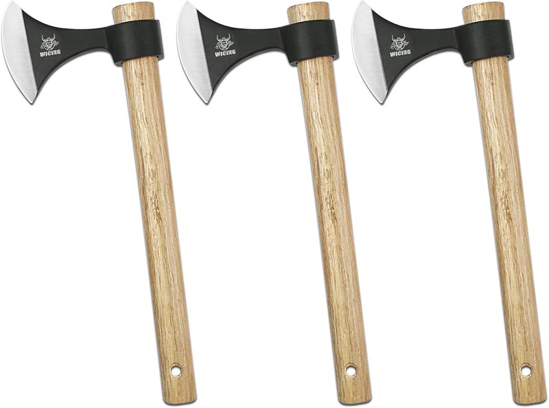 WICING Throwing Axes 3 Pack, 16.2-inch Throwing Tomahawks High Carbon Steel & Wooden Handle, for Axe Throwing Recreation and Competition - Image 1